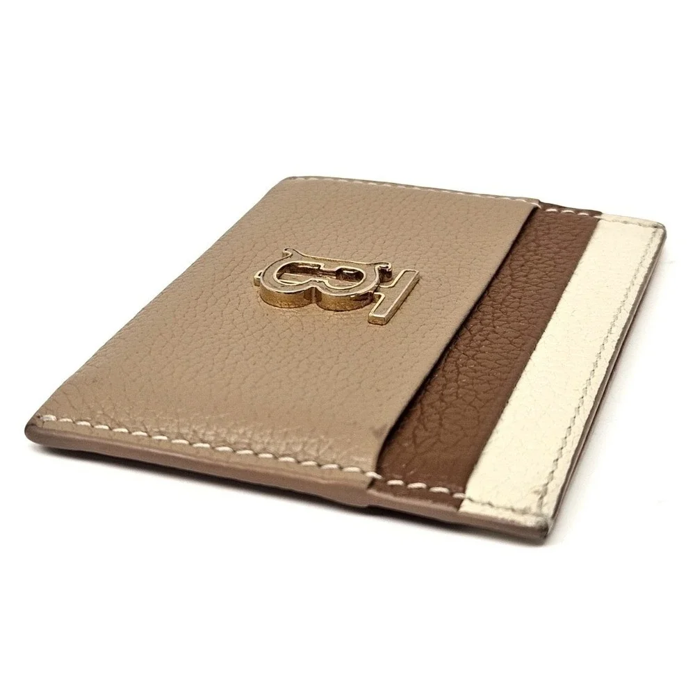 Burberry‎ TB Logo Card Holder 🤎 Tan Beige Colorblock